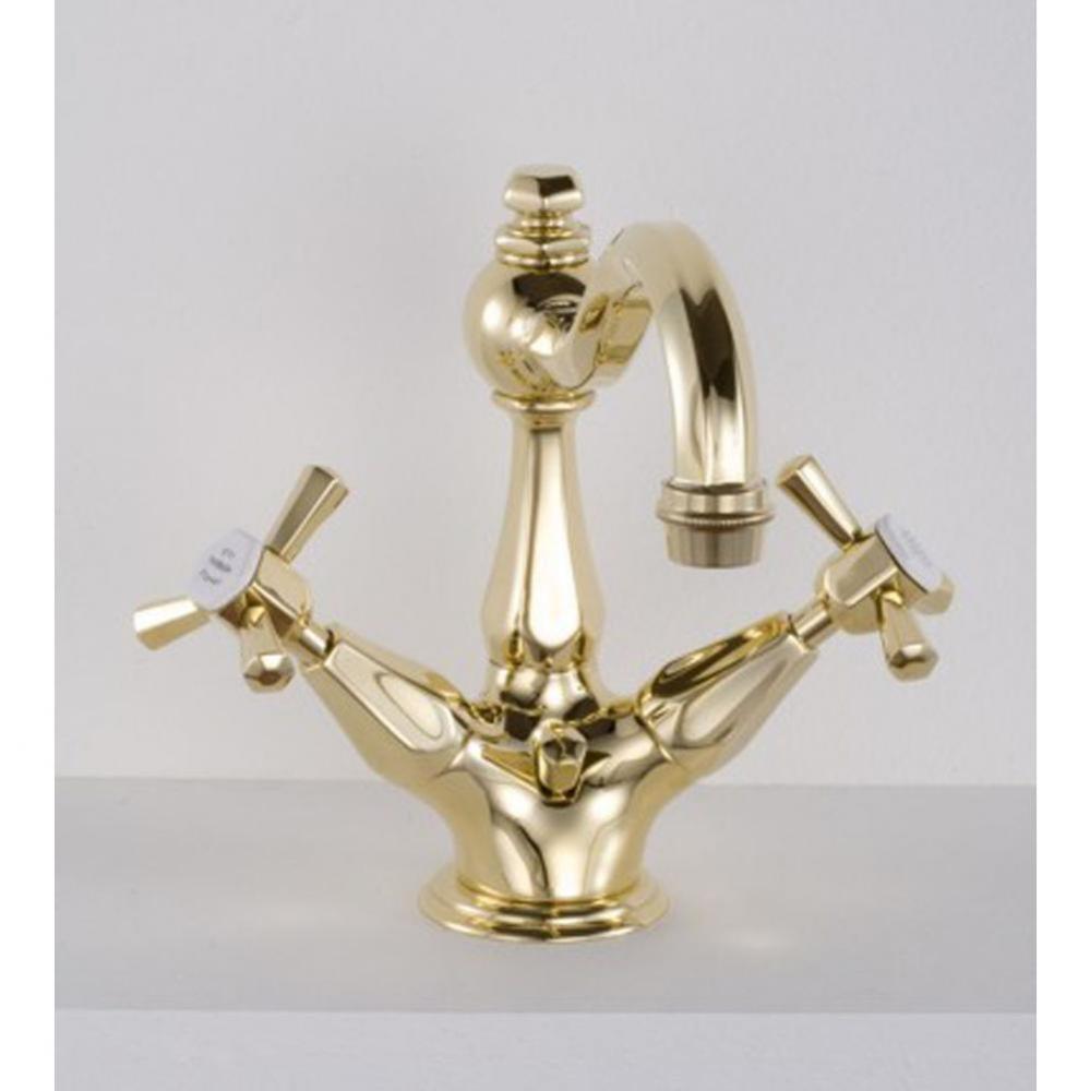 ''Monarque'' Single-Hole Basin Mixer Without Pop-Up in Weathered Brass