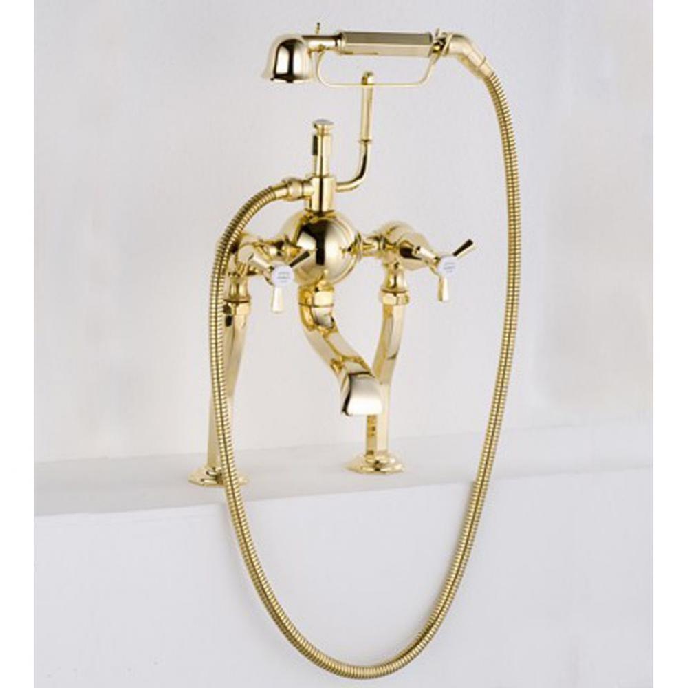 ''Monarque'' Exposed Tub and Shower Mixer Deck Mounted in Polished Brass
