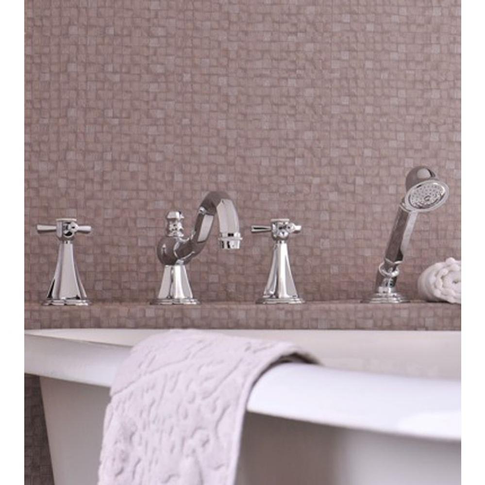 ''Monarque'' Roman Tub Set 4-Hole Deck Mounted in Weathered Brass