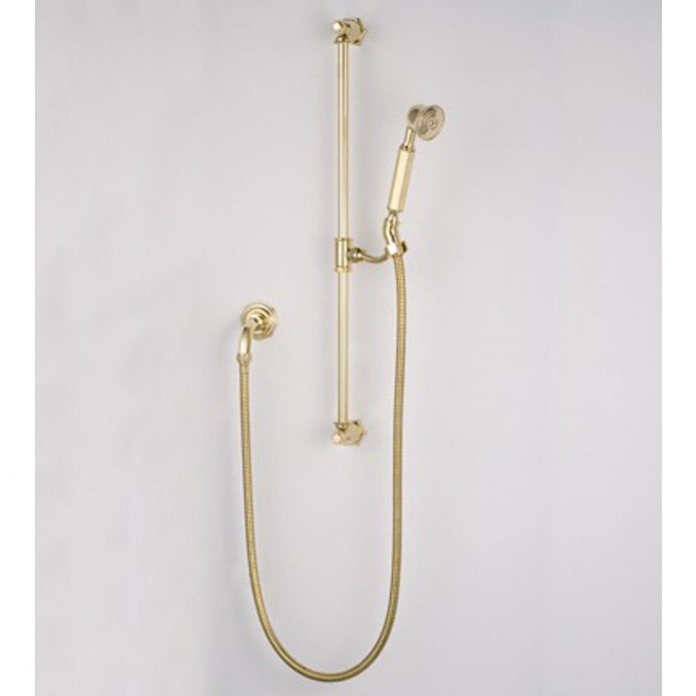 ''Monarque'' Slide Bar with Personal Hand Shower and Wall Elbow in Weathered B