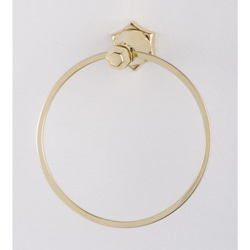 ''Monarque'' 6-inch Towel Ring in French Weathered Brass