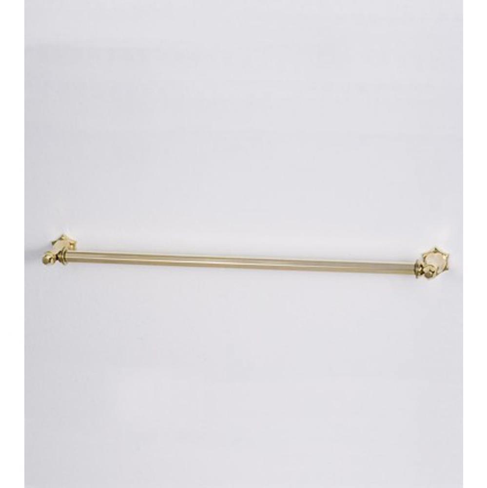 ''Monarque'' Towel Bar in French Weathered Brass, 24'' Length
