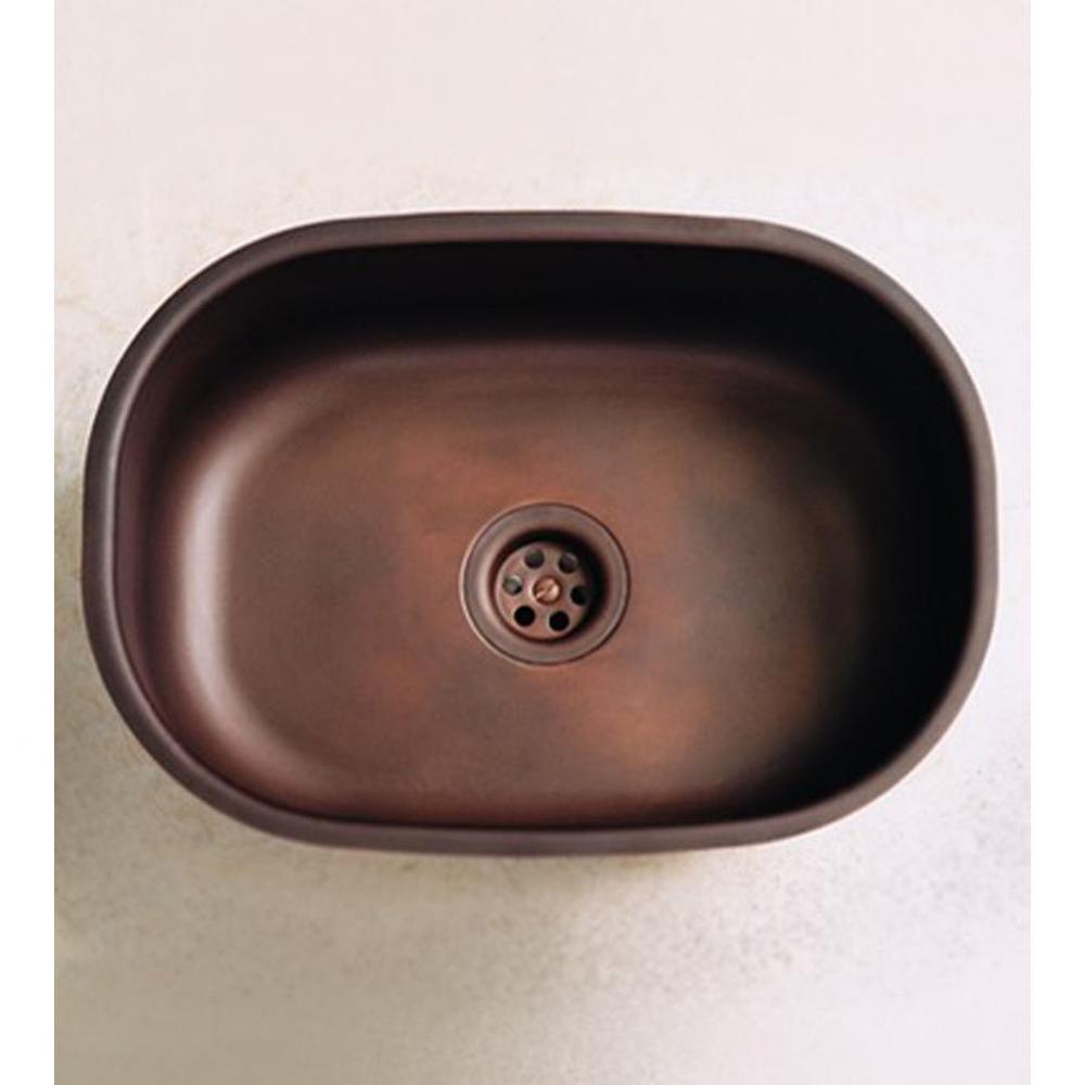 ''Seine'' Oval Bowl in Weathered Copper and Brass