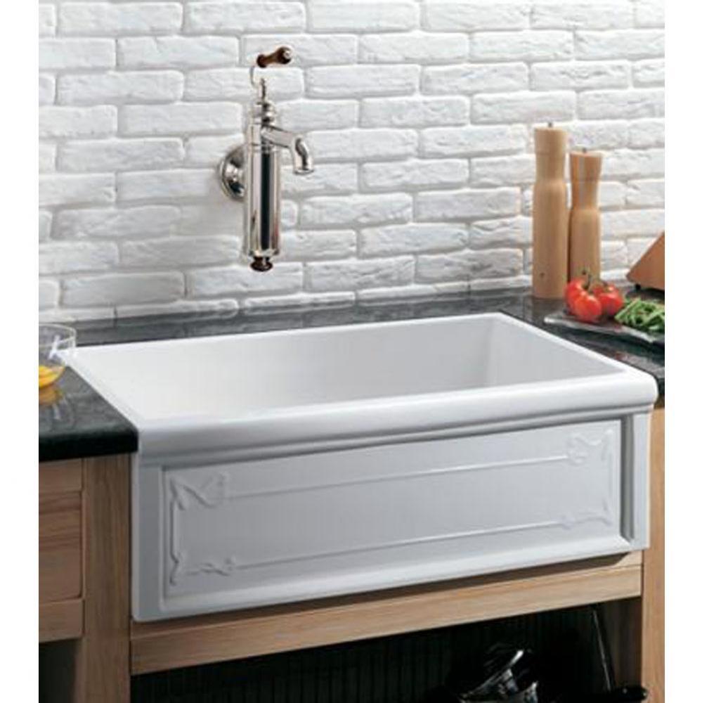 ''Luberon'' Art Nouveau Fireclay Farmhouse Sink in White