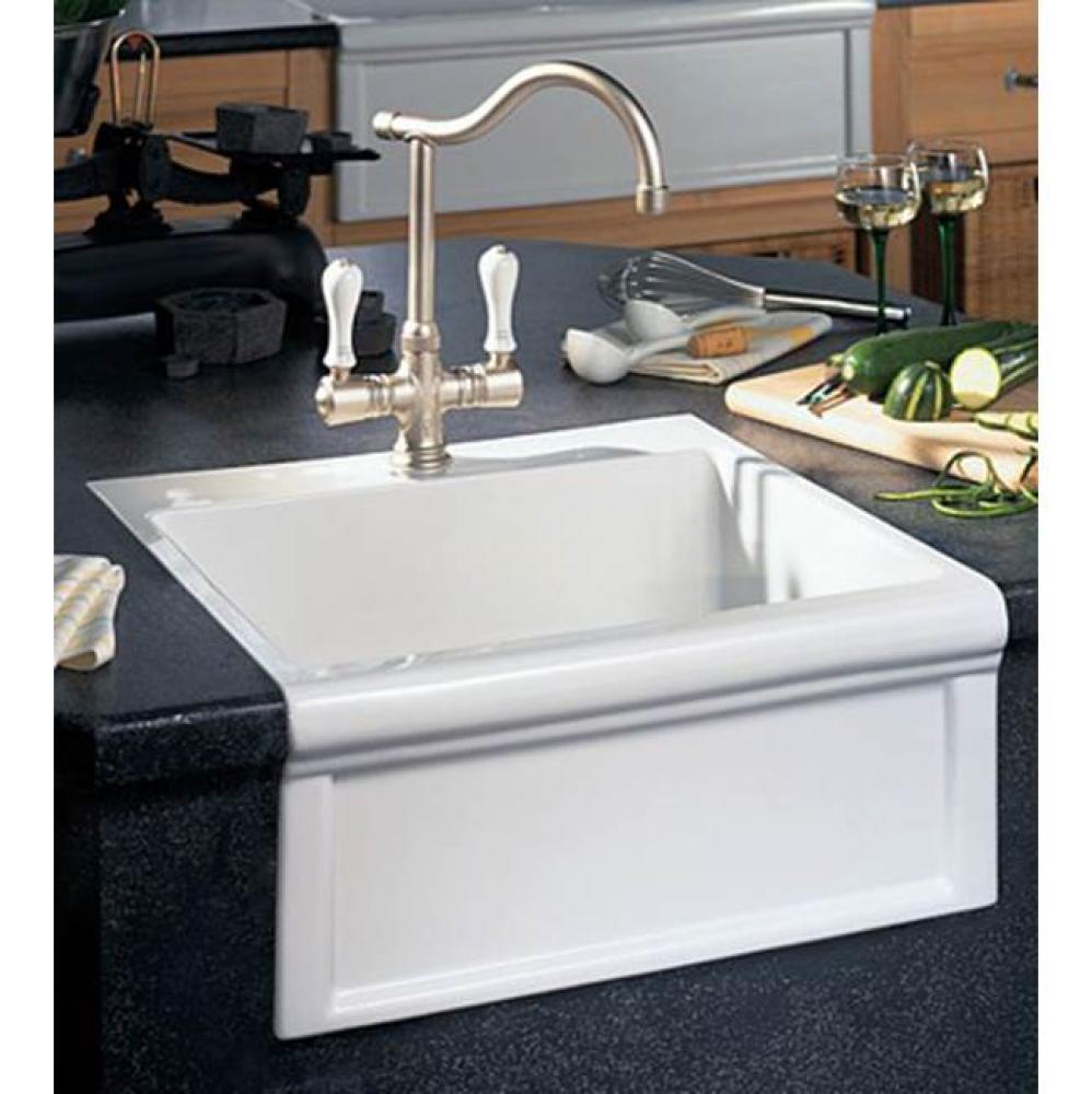 ''Petite Luberon'' Fireclay Farmhouse Sink in White