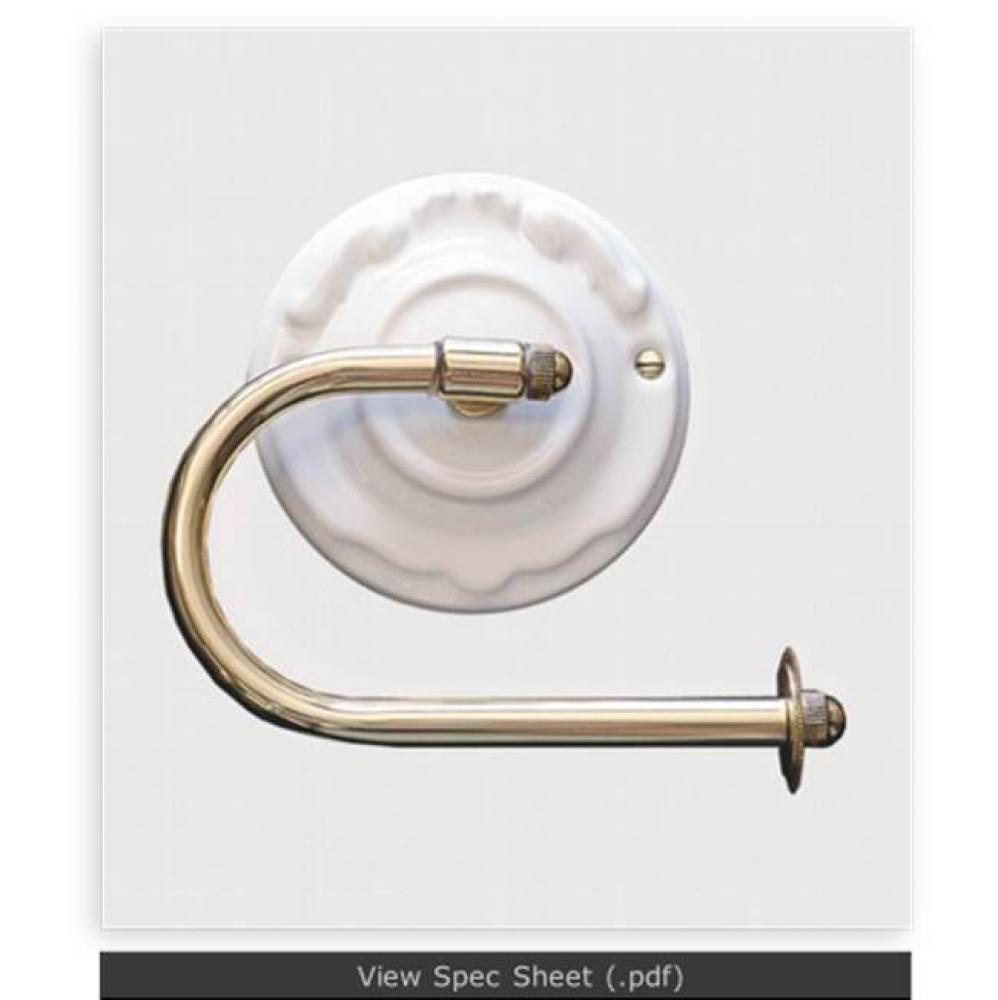 Toilet Tissue Holder in Vieux Rouen, Polished Brass