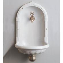 Herbeau 020120 - ''Niche'' Wall Mounted Earthenware Fountain Sink in White
