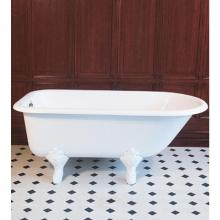 Herbeau 070220 - Cast Iron ''Retro'' 5 Foot Bathtub and Cast Iron Feet in White