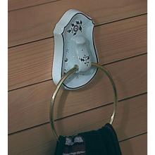 Herbeau 11130352 - ''Neptune'' Towel Ring in Moustier Rose, Old Gold