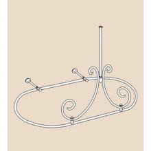 Herbeau 115155 - ''Art Nouveau'' Shower Curtain Bar with 1 ceiling and 2 wall support mount sup