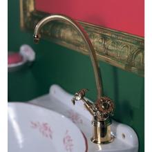 Herbeau 210570 - ''Verseuse'' Deck Mounted Mixer with Cloverleaf Handles in Weathered Brass