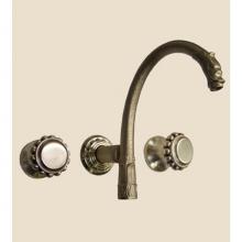 Herbeau 220755 - ''Pompadour'' Wall Mounted 3-Hole Set without Waste in Polished Brass