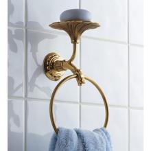 Herbeau 231570 - ''Pompadour'' Towel Ring / Soap Dish in Weathered Brass