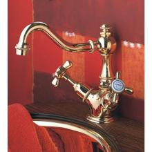 Herbeau 300555 - ''Royale'' Single-Hole Basin Mixer without Pop-up Waste in Polished Brass