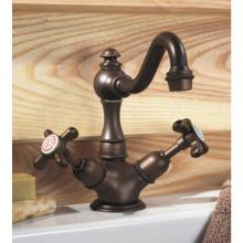 Herbeau 300570 - ''Royale'' Single-Hole Basin Mixer without Pop-up Waste in Weathered Brass