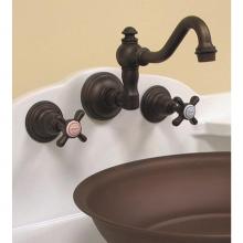 Herbeau 300855 - ''Royale'' Wall Mounted 3 Hole Set Without Waste in Polished Brass