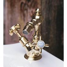 Herbeau 301055 - ''Royale'' Single-Hole Bidet Mixer with Pop-up Waste in Polished Brass