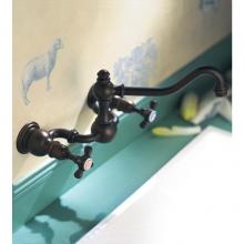 Herbeau 302370 - ''Royale'' Wall Mounted 2-Hole Kitchen Mixer in Weathered Brass