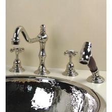 Herbeau 30246347 - ''Royale'' 3-Hole Kitchen Mixer with Handspray in Wooden Handles, French Weath