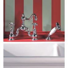 Herbeau 30272070 - ''Royale'' 2 Hole Kitchen Mixer with Handspray in White Handspray Handle, Weat