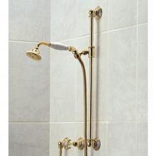 Herbeau 304655 - ''Royale'' Slide Bar with Personal Hand Shower and Wall Elbow in Polished Bras