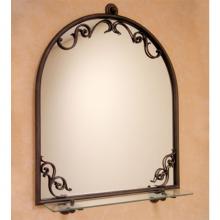 Herbeau 313055 - ''Royale'' Art Nouveau Mirror and Glass Shelf in Polished Brass