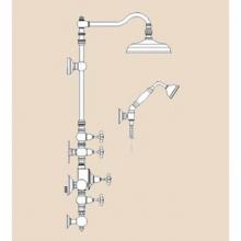 Herbeau 340755 - ''Royale'' Exposed Thermostatic Shower in Polished Brass