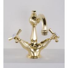 Herbeau 360170 - ''Monarque'' Single-Hole Basin Mixer Without Pop-Up in Weathered Brass