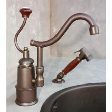 Herbeau 41026359 - ''De Dion'' Single Lever Mixer with Ceramic Disc Cartridge and Handspray in Wo