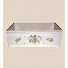 Herbeau 46030120 - ''Luberon'' Fireclay Farm House Sink in Moustier Polychrome, White background