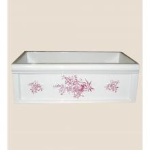 Herbeau 46030520 - ''Luberon'' Fireclay Farm House Sink in Sceau Rose, White background