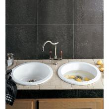Herbeau 460420 - ''Luberon'' Round Sink in Fireclay without Overflow in