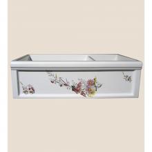 Herbeau 46132120 - ''Luberon'' Fireclay Double Farm House Sink in Avesnes, White background