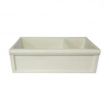 Herbeau 461330 - ''Luberon'' Fireclay Double Farm House Sink in French Ivory, No Handpaint