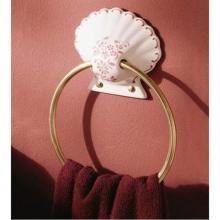 Herbeau 1111XX56 - ''Coquille'' Towel Ring in Any Handpainted Finish, Polished Nickel Ring