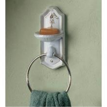 Herbeau 1122XX70 - ''Sophie'' Towel Ring / Soap Dish in Any Handpainted Finish, Weathered Brass R