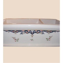 Herbeau 46130420 - ''Luberon'' Fireclay Double Farm House Sink in Vieux Rouen, White background