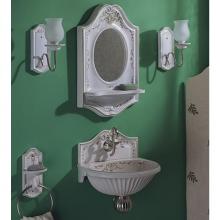 Herbeau 12232070 - ''Sophie'' Wall Light in White, Weathered Brass