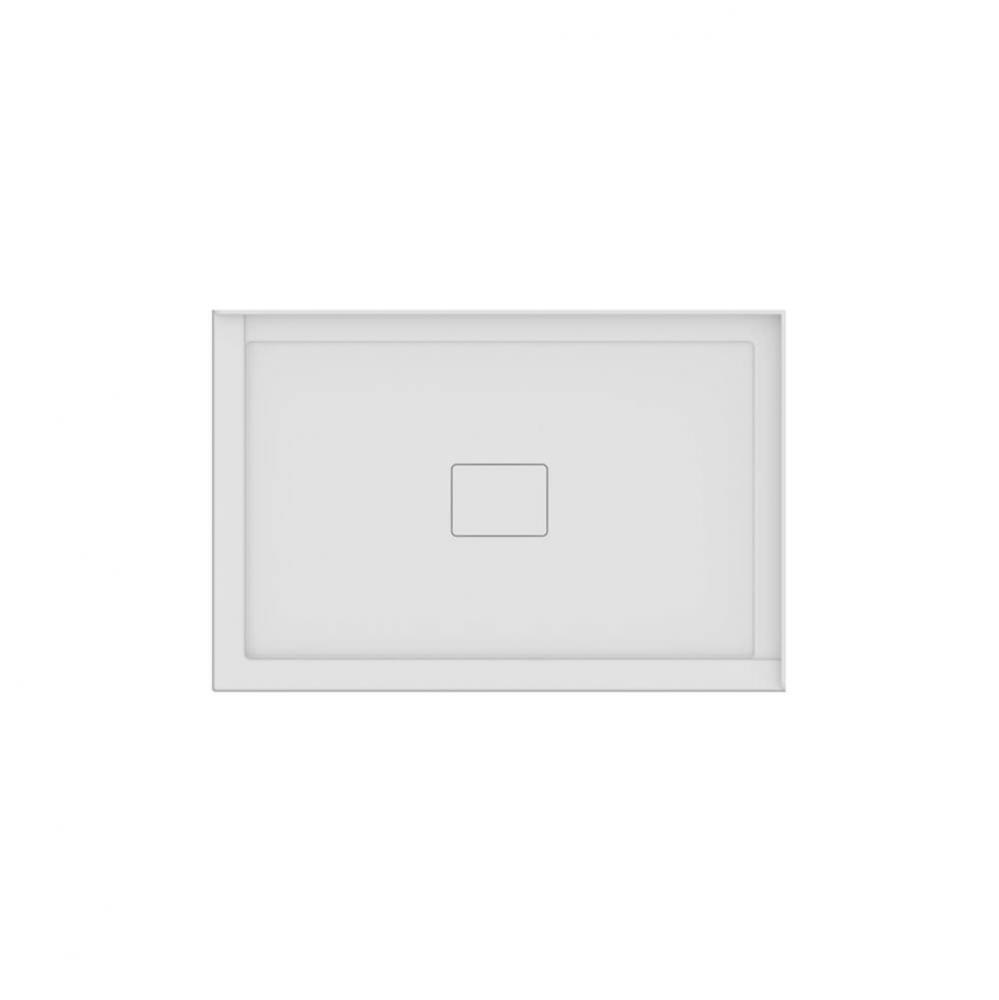 Rouge 4832 Acrylic Right Corner Shower Base in White with Center Drain