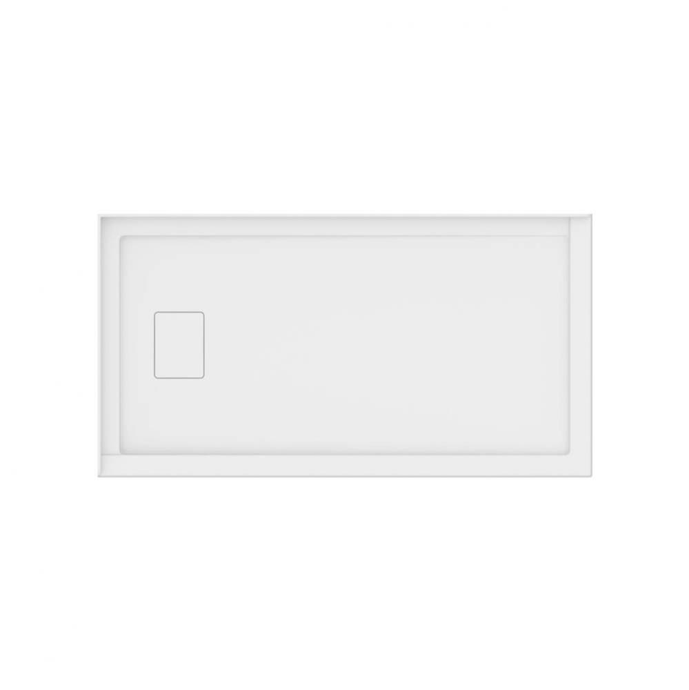 Rouge 6032 Acrylic Left Corner Shower Base in White with Left Drain