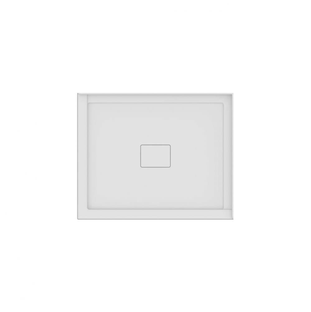 Rouge 4234 Acrylic Right Corner Shower Base in White with Center Drain