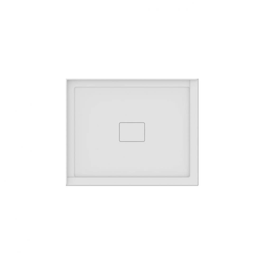 Rouge 4234 Acrylic Left Corner Shower Base in White with Center Drain