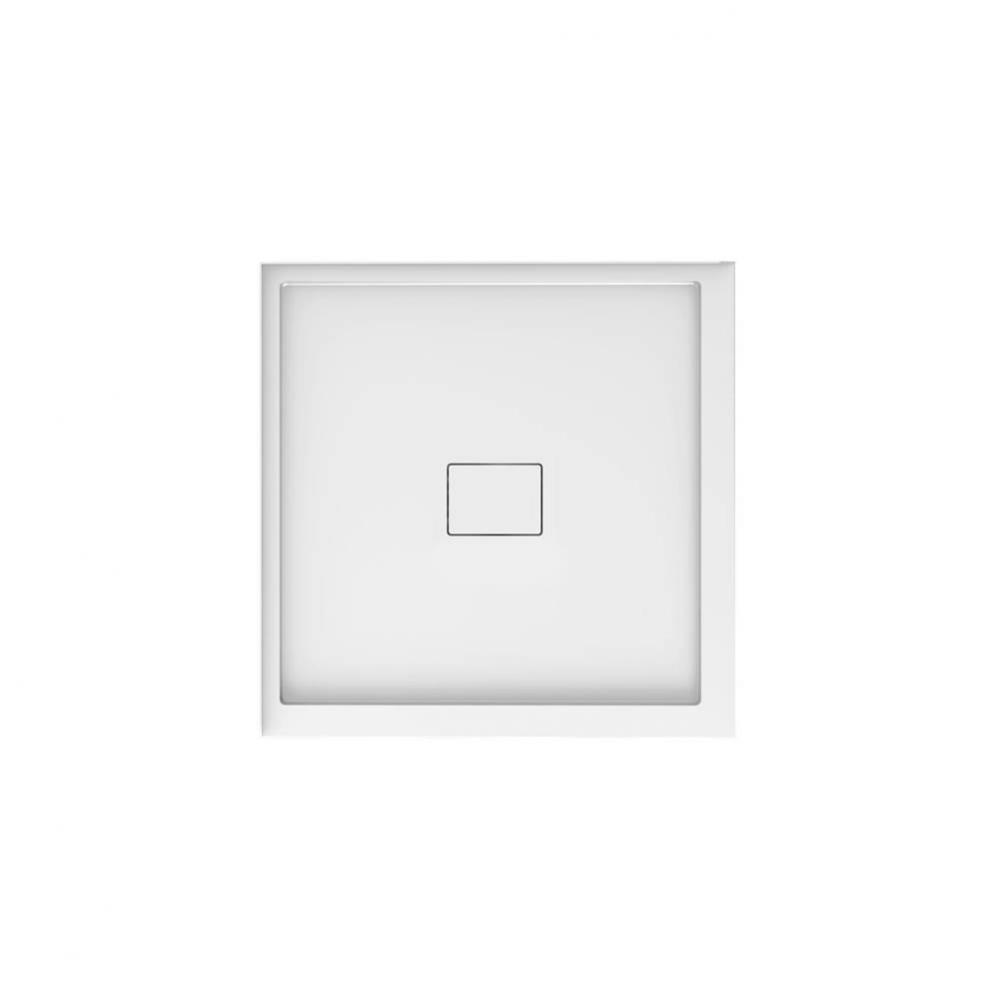 Cache 3636 Acrylic Right Corner Shower Base in White with Center Drain