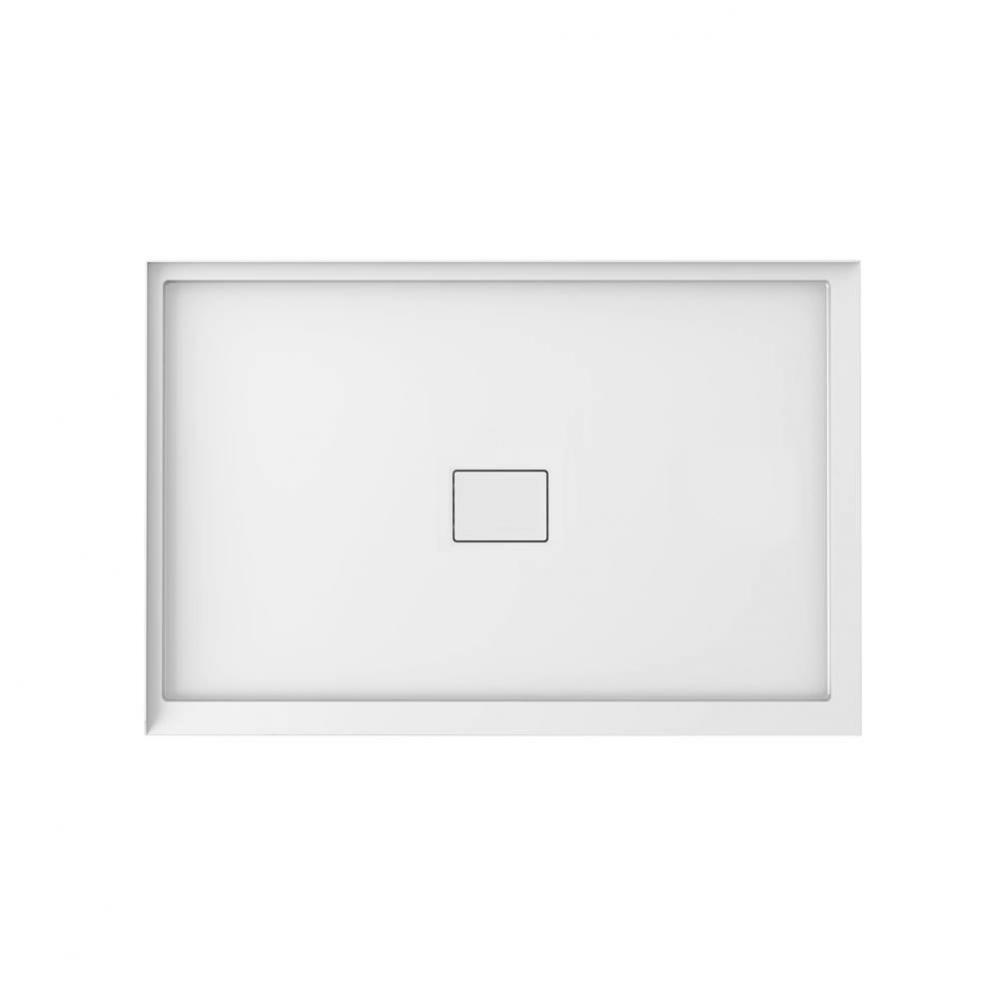 Cache 3248 Acrylic Left Corner Shower Base in White with Center Drain