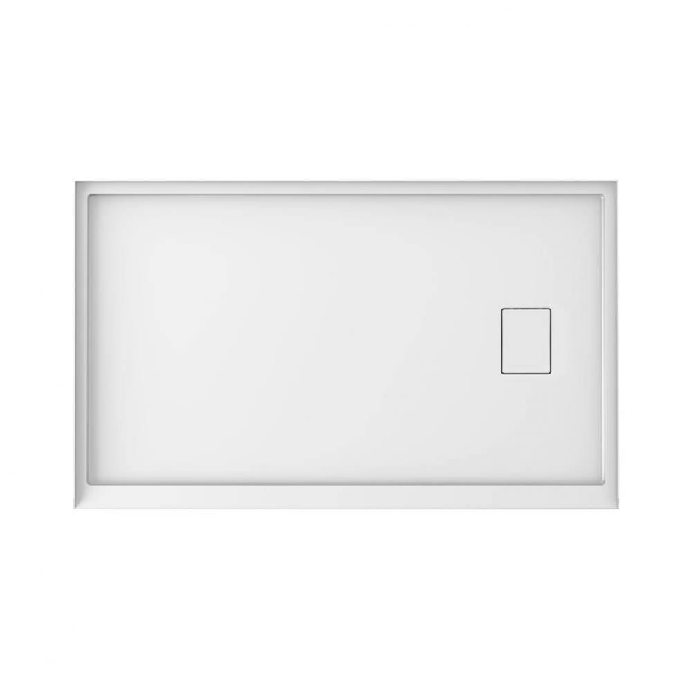 Cache 3660 Acrylic Left Corner Shower Base in White with Left Drain