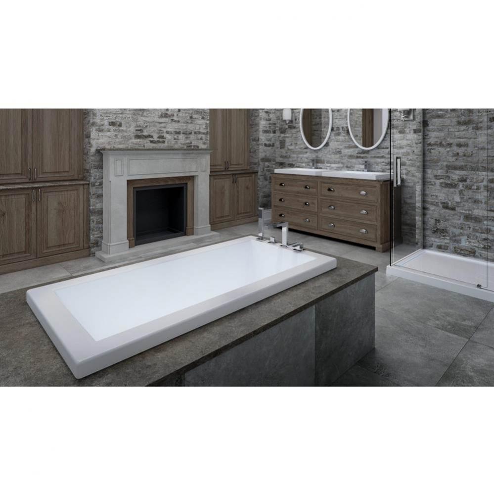 Flory de Colt 7766 Acrylic Drop-in End Drain Whirlpool & Activ-Air Bathtub in White