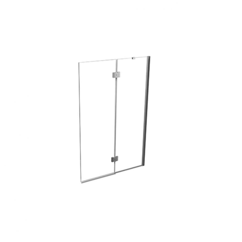 Monza 39 x 59 in. 8 mm Pivot Tub Shield for Alcove Installation with Clear glass in Chrome