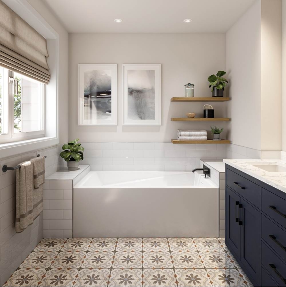 Breault 3260 IFS AFR Acrylic Alcove Right-Hand Drain Bathtub in White