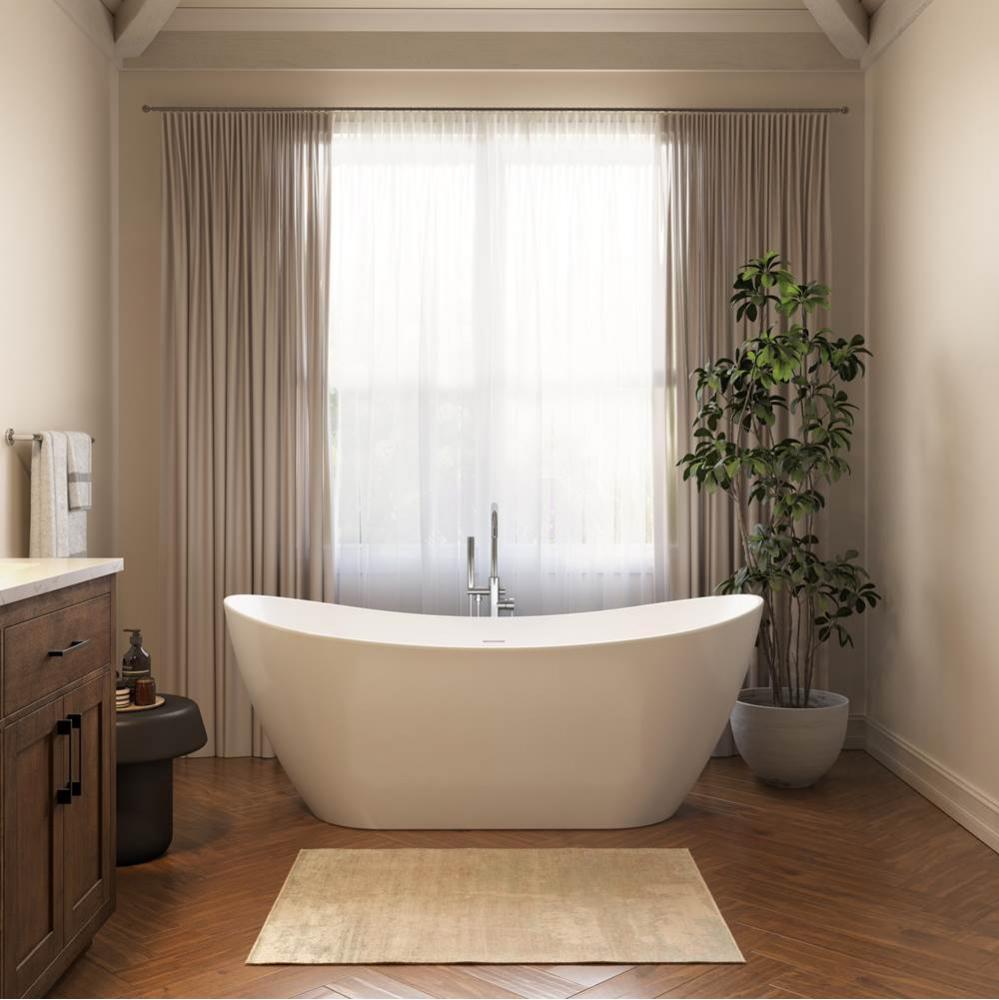 Hallstatt 6729 AFR Acrylic Freestanding Center Drain Bathtub in White