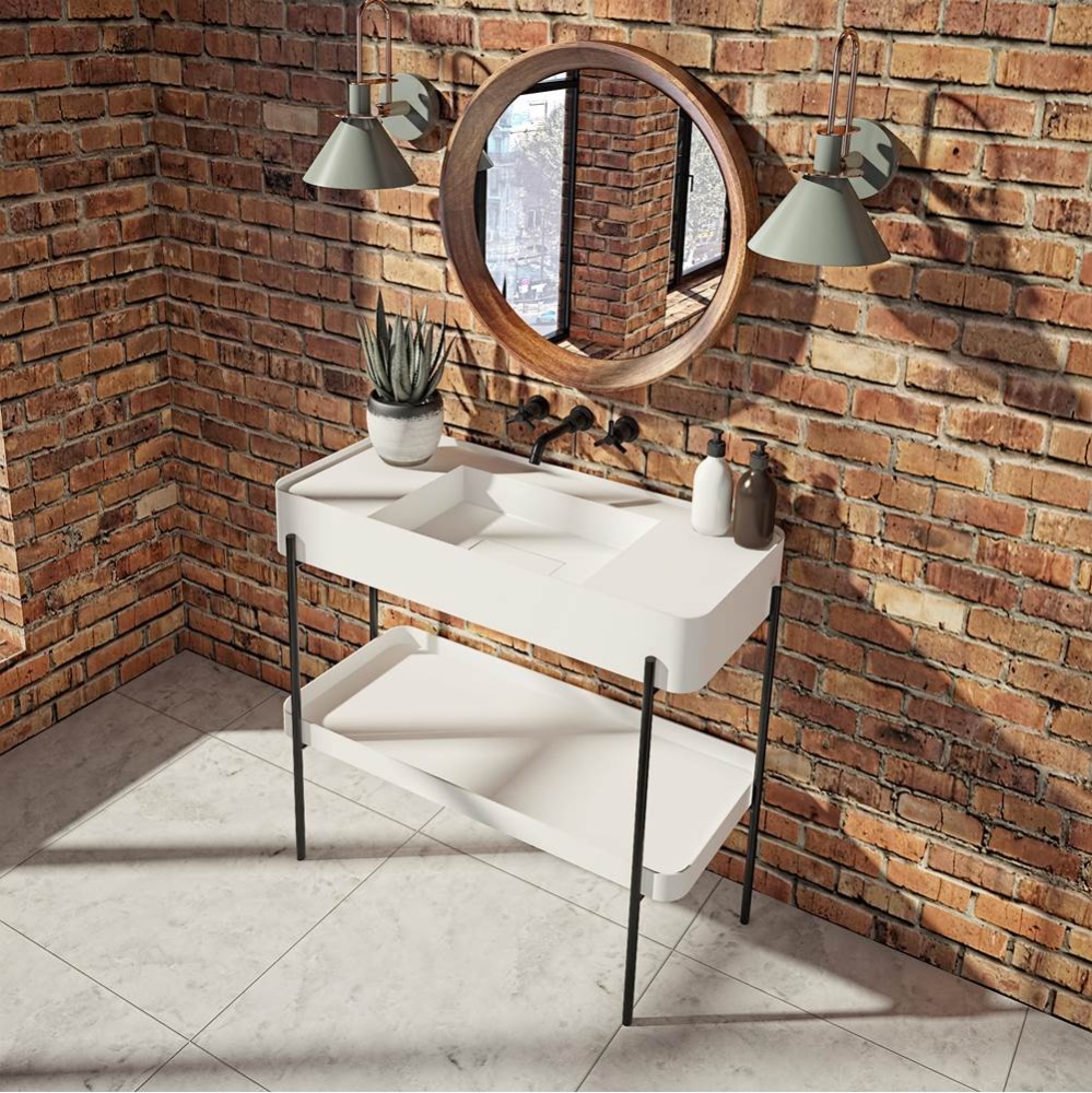 Melville 47 Solid Surface Console in Matte White